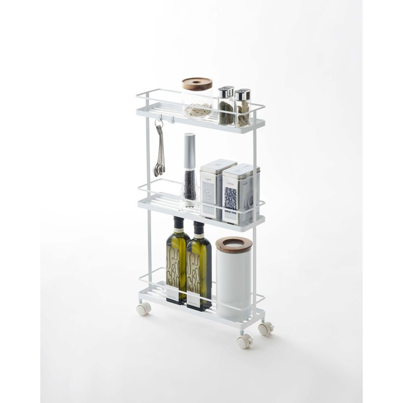 Yamazaki USA Tower Yamazaki Home Rolling Kitchen Island Metal Storage